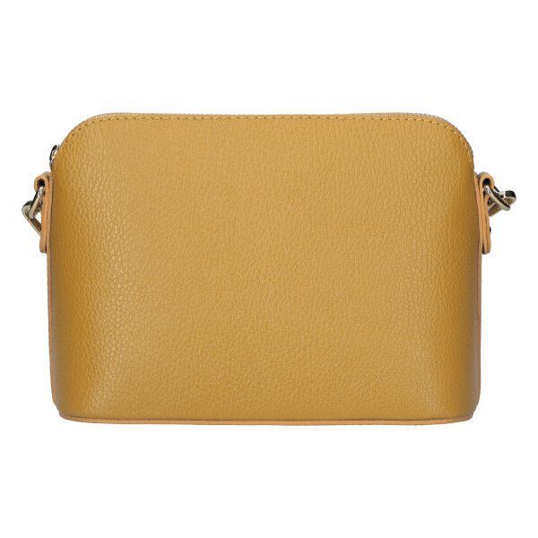Módní dámská kožená crossbody kabelka Jurina, tmavě žlutá