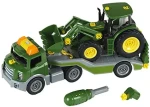 KLEIN 3908 auto s traktorem JOHN DEERE 6215R, čelním nakladačem a nářadím