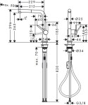 HANSGROHE - M54 Dřezová baterie Talis s výsuvnou koncovkou, vzhled nerezu 72808800