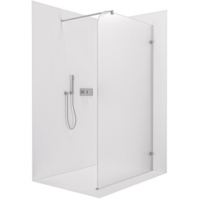 CERANO Sprchová zástěna Walk-in Orbis Round - Pravá - 8 mm - kulatá vzpěra - chrom, mléčné sklo - 120x200 cm