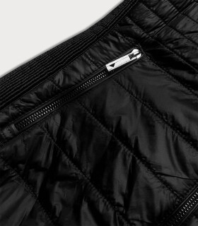 Černá prošívaná dámská bunda s vsadkami černá XXL (44) model 17047650 - ATURE