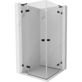 MEXEN/S - Lunar L Duo sprchový kout dveře křídlové 70 x 70, transparent, černá 834L-070L-070P-70-00