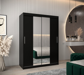 Šatní skříň Abi T1 Barva korpusu: Černá, Rozměry: 150 cm, Dveře: Černá