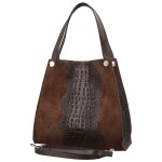 Luxusní dámská kožená kabelka na rameno Cynthia, tmavě hnědá