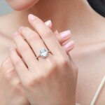 Elenys stříbrný rhodiovaný prsten Broušený ovál Velikost: 9 (EU: 59-60)
