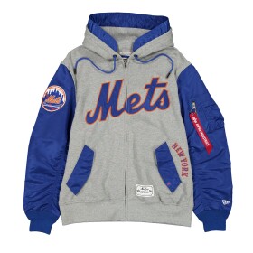 New Era Pánská bunda New York Mets MLB Alpha Industries MA-1 Full-Zip Fleece Velikost: S