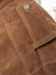 Dámská semišová bunda bomber světle hnědá FashionStreet TY5644 S