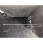 MEXEN/S - Lunar T sprchový kout dveře křídlové pravá 125 x 110, transparent, bílá 834T-125-110-20-00-P