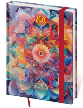 Diář 2026 týdenní B6 Vario - Kaleidoscope s gumičkou