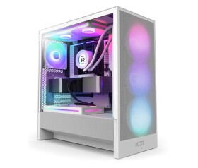 NZXT skříň H5 Flow RGB edition / 1x360 mm RGB core fan / 1x120mm / USB 3.0 / USB-C 3.1 / průhledná bočnice / mesh /bílá EDF_558028