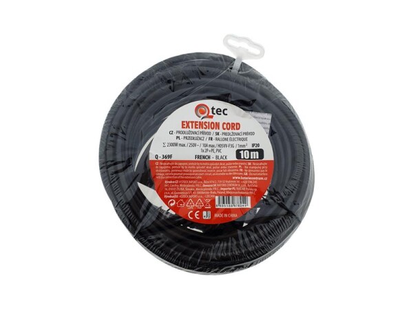Prodlužovací kabel 1 zásuvka 10m QTEC Q-369F