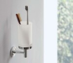 DURAVIT - Starck T Sklenka na kartáčky a pastu s držákem, černá mat/mléčné sklo 0099314600