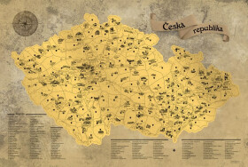 Stírací mapa Česka Deluxe XL zlatá