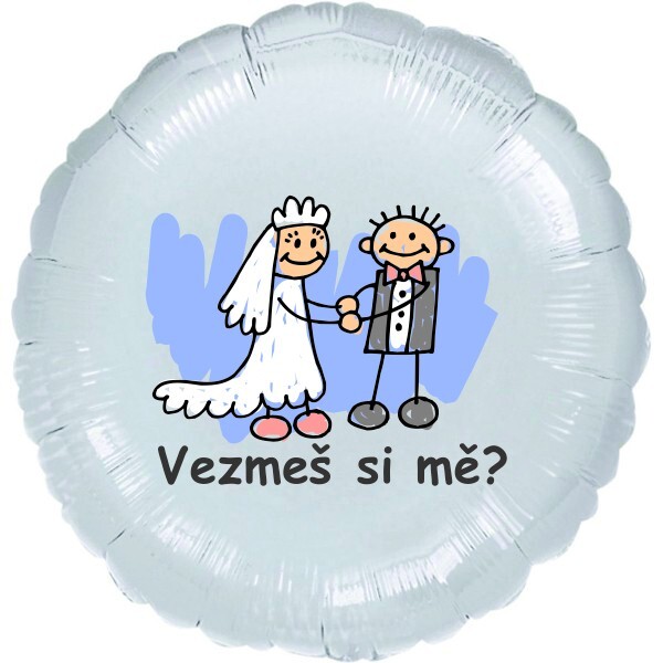 Vezmes si mě? balónek fóliový stříbrný Balonky.cz Vezmes si mě? balónek fóliový stříbrný Balonky.cz