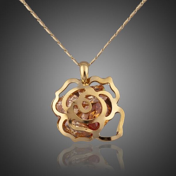 Náhrdelník Swarovski Elements Nunziatina - květina, Zlatá 39 cm + 3 cm (prodloužení)