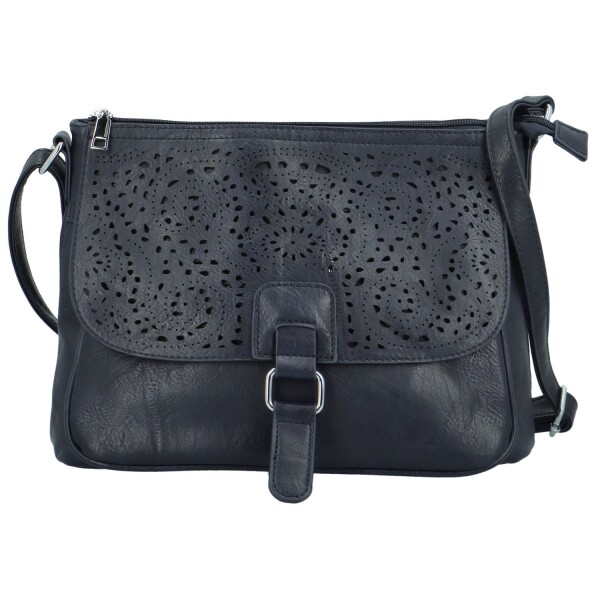 Stylová dámská koženková crossbody kabelka Stacy, tmavě modrá