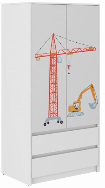 DumDekorace Dětská šatní skříň s motivem nákladních aut 180x55x90 cm