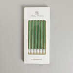 Dortové svíčky ELEGANT zelené 6ks