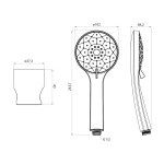 SAPHO - Sprchová souprava, 4 režimy sprchování, silikon trysky, pevný držák, hadice 1500, chrom 1204-61