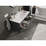 MEXEN/S - Orio koupelnová skříňka 100 cm s umyvadlem Otis, 2 zásuvky, grafit mat/bílá mat 91A10-10047-2-BFF66-W18M01