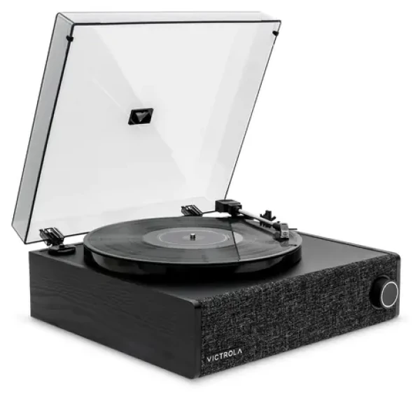 Victrola VTA-78-BLK-INT Eastwood černá / Gramofon řemínkový / 3 rychlostní / BT / RCA / sluchátkový výstup