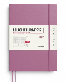 Týdenní plánovač Dusty Rose, Composition B5 2027, anglicky