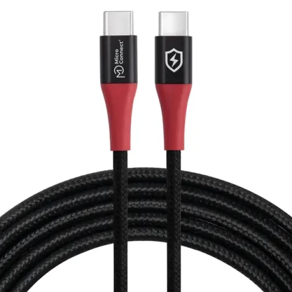MicroConnect Safe Charge USB-C - USB-C černá / Datový a nabíjecí kabel / 1,5 m (MC-CUSBC-SC)