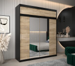 Šatní skříň Abi T1 s nástavcem Barva korpusu: Bílá, Rozměry: 250 cm, Dveře: Dub artisan