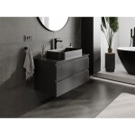 MEXEN/S - Orio koupelnová skříňka pod umyvadlo 90 cm s deskou, 2 zásuvky, černá mat 91A10-09047-2-BFFC71