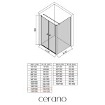 CERANO - Sprchový kout Antelo L - L/P - 6 mm - chrom, transparentní sklo - 112x60 - otočný CER-666661