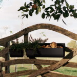 Ferm Living Závěsný truhlík na balkon Uma Black Large, černá barva, kov