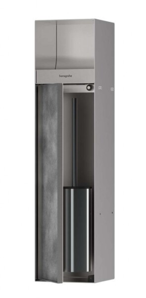 HANSGROHE - XtraStoris Rock Podomítkový držák toaletního papíru s WC štětkou, s dvířky, kartáčovaná ocel 56062800