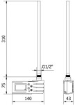 MEXEN - FA-J1229 topná tyč 300 W, bílá W959-0300-20