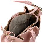 Módní dámská koženková kabelka na rameno Linna, světle růžová