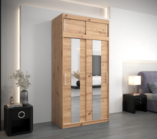 Šatní skříň Abi Po s nástavcem Barva korpusu: Dub artisan, Rozměry: 120 cm, Dveře: Dub artisan