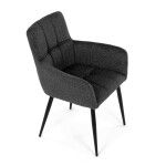 Židle jídelní, tmavě šedá látka, černý kov