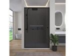 CERANO - Sprchové posuvné dveře Varone POINT L/P - 6 mm - černá matná, grafitové sklo - 90x195 CER-429523