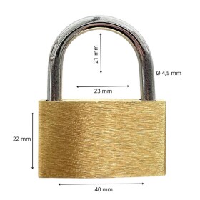 Zámek visací mosazný, 40 mm, MEGA