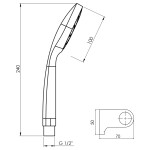 AQUALINE - BETTY sprchová souprava, výklopný držák, chrom 11453