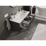 MEXEN/S - Rivel koupelnová skříňka 100 cm s umyvadlem Otis, 2 zásuvky, reliéf , grafit mat/bílá mat - 91A20-10047-2-BFF66-W18M0 91A20-10047-2-BFF66-W18M01