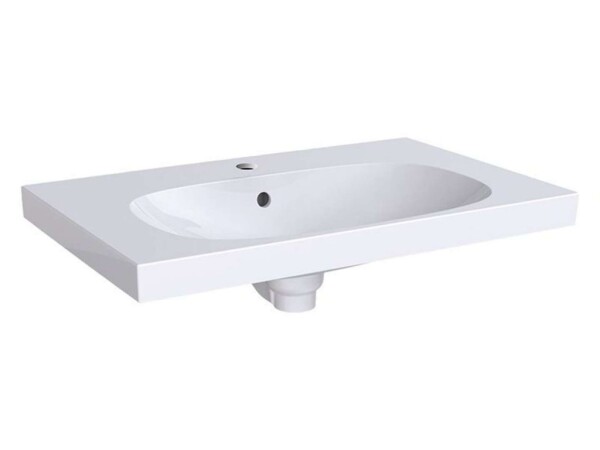 GEBERIT - Acanto Umyvadlo 75x48 cm, otvor pro baterii, s přepadem, s KeraTect, bílá 500.622.01.8
