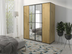 FRONTI Šatní skříň OSLIN I 180 cm dub artisan + černá 13133