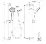 IDEAL STANDARD - Idealrain Set sprchové hlavice, tyče a hadice, černá BD142XG