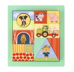 Orange Tree Toys Dřevěné puzzle kostky - Zvířátka na farmě