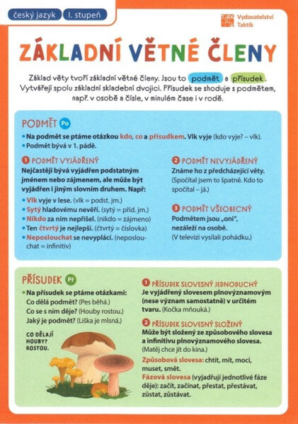 Přehledové tabulky ČJ: Větné členy