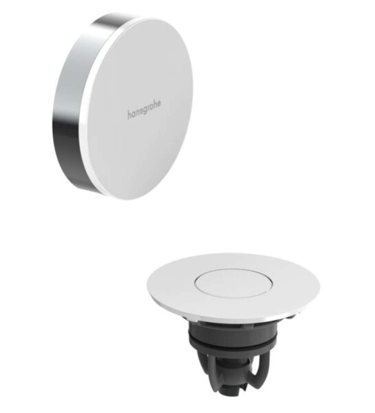 HANSGROHE - Flexaplus Vrchní sada k vanové odtokové a přepadové soupravě s napouštěním, Push-Open, chrom/vysoce lesklá bílá 58187000