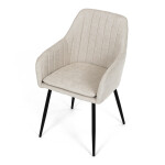 Židle jídelní, krémová látka, černý kov