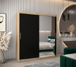 Šatní skříň Abi T2 Barva korpusu: Bílá, Rozměry: 150 cm, Dveře: Černá