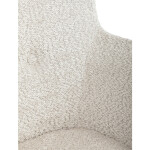 Křeslo "ušák", potah krémová látka, nohy černý kov