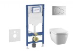 GEBERIT - Duofix Set předstěnové instalace, klozetu TECEone a sedátka softclose, tlačítko Sigma01, lesklý chrom SANI11CT1101
